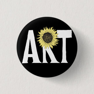 Badge Rond 2,50 Cm Art et bouton de tournesol
