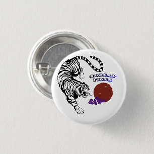 Badge Rond 2,50 Cm Art graphique du tigre moderne