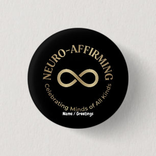 Badge Rond 2,50 Cm Art infini arc-en-ciel affirmant le système nerveu