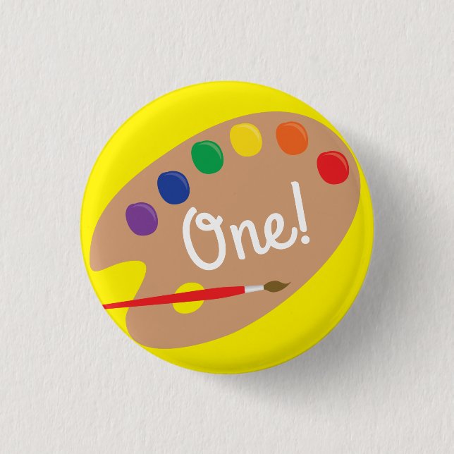 Badge Rond 2,50 Cm Art Paint Palette Cute Kid's Birthday Party (Devant)