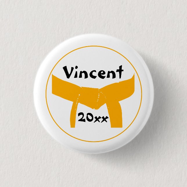 Badge Rond 2,50 Cm Arts martiaux Orange Belt (Devant)