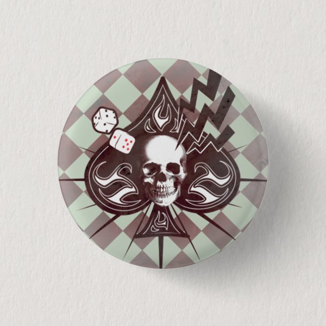 Badge Rond 2,50 Cm As de pique (Devant)
