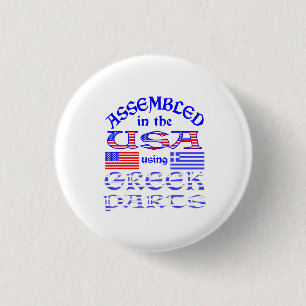 Badge Rond 2,50 Cm Assemblé aux États-Unis avec des pièces grecques H