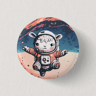 Badge Rond 2,50 Cm Astro Sheep
