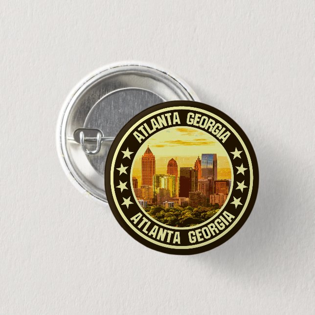 Badge Rond 2,50 Cm Atlanta Géorgie (Devant & derrière)