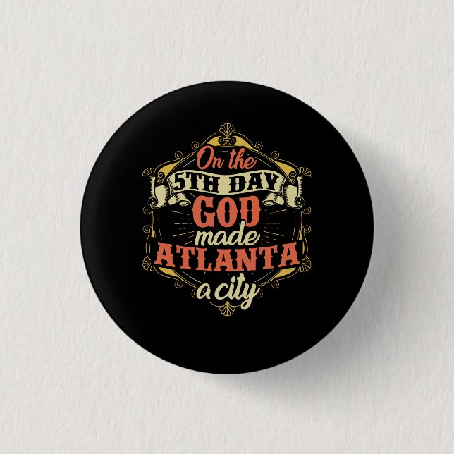 Badge Rond 2,50 Cm Atlanta ville de Géorgie (Devant)