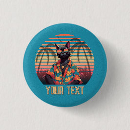 Badge Rond 2,50 Cm Attitude de chat Tropical intemporelle