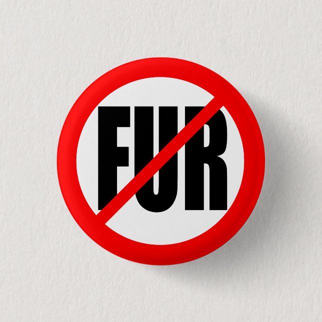BADGE ROND 2,50 CM "AUCUNE FOURRURE " (Devant)