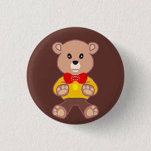 Badge Rond 2,50 Cm Auteur K.E.C. Teddy Bear