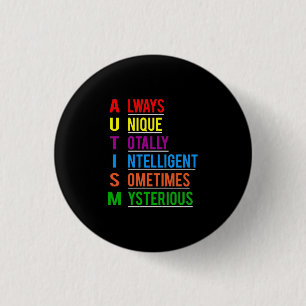 Badge Rond 2,50 Cm Autisme extraordinaire unique