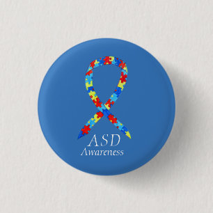Badge Rond 2,50 Cm Autisme Spectrum Disorder Puzzle Ruban Pin