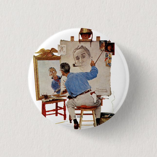 Badge Rond 2,50 Cm Autoportrait triple (Devant)