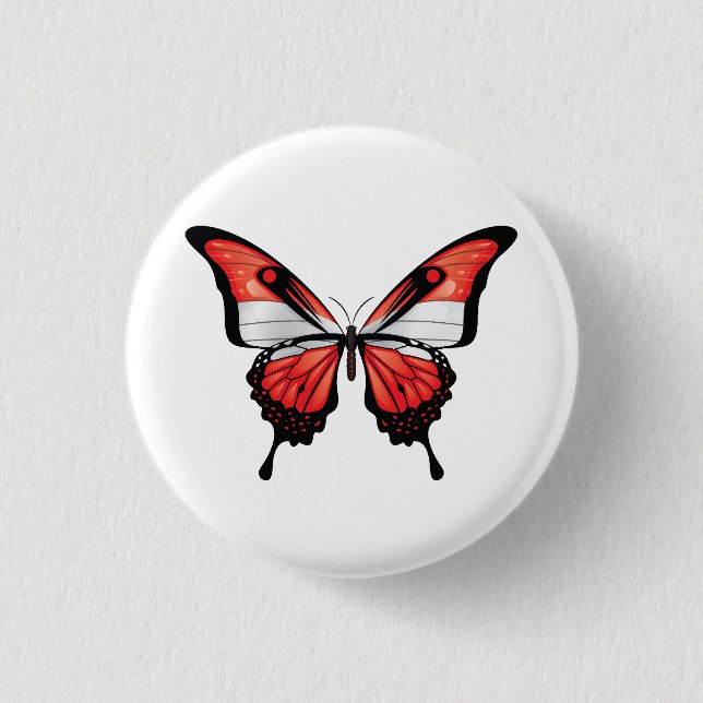 Badge Rond 2,50 Cm Autriche Papillon Swallowtail Drapeau Autocollant (Devant)