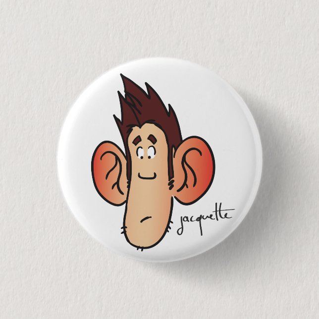 Badge Rond 2,50 Cm avatar jacquette confus (Devant)
