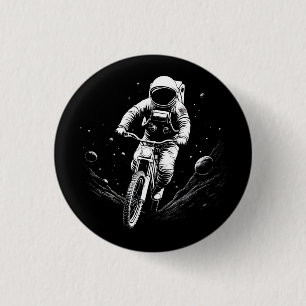 Badge Rond 2,50 Cm Aventure spatiale en vélo astronaute cosmique