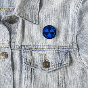 Badge Rond 2,50 Cm Avertissement de rayonnement bleu
