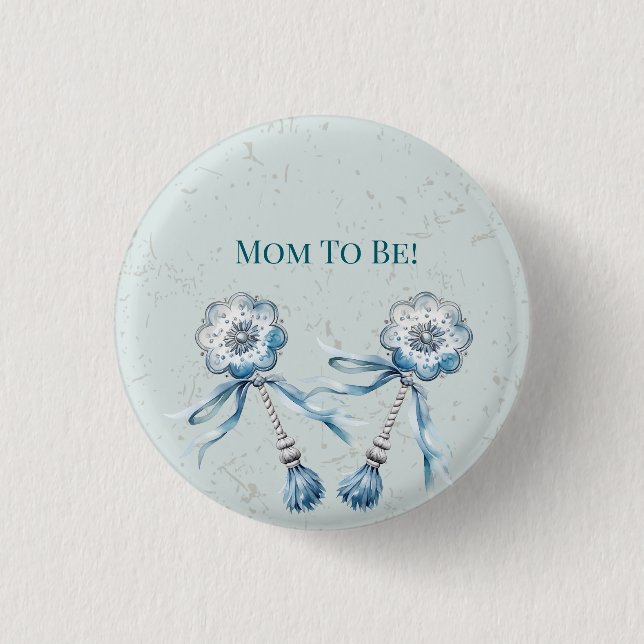 Badge Rond 2,50 Cm Baby Rattle Maman à être (Devant)