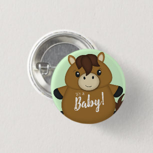 Badge Rond 2,50 Cm Baby shower à cheval