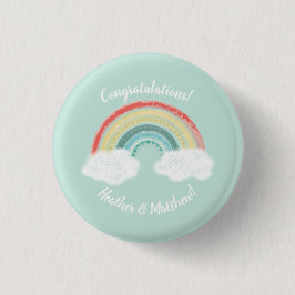 Badge Rond 2,50 Cm Baby shower arc-en-ciel Boho