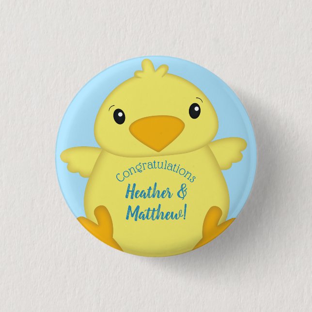 Badge Rond 2,50 Cm Baby shower blanc (Devant)