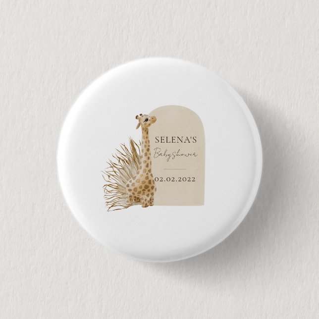 Badge Rond 2,50 Cm Baby shower Boho Giraffe  (Devant)