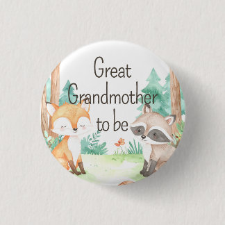 Badge Rond 2,50 Cm Baby shower boisé mignon Thème Grand-mère