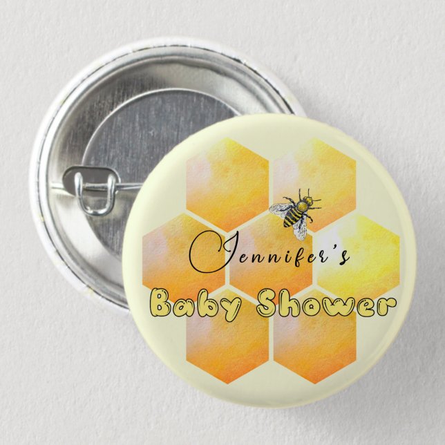 Badge Rond 2,50 Cm Baby shower d'abeilles miel (Créateur téléchargé)