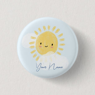 Badge Rond 2,50 Cm Baby shower d'anniversaire personnalisé Sunshine