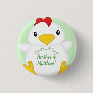 Badge Rond 2,50 Cm Baby shower de poulet