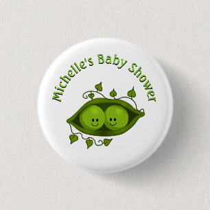 Badge Rond 2,50 Cm Baby Shower Deux Petits Pois Dans Une Cosse Person