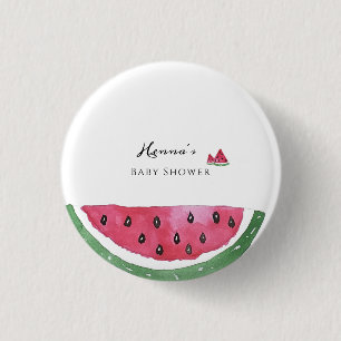 Badge Rond 2,50 Cm Baby Shower Été Pastèque