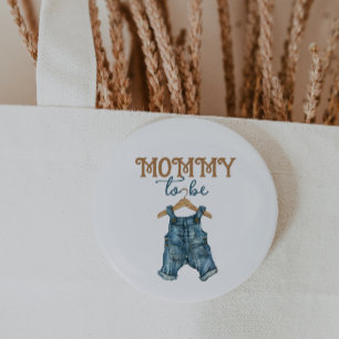 Badge Rond 2,50 Cm Baby shower moderne Denim Boy Blue Jean