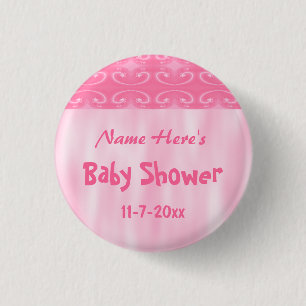 Badge Rond 2,50 Cm Baby shower rose