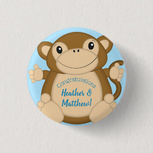 Badge Rond 2,50 Cm Baby shower singe bleu