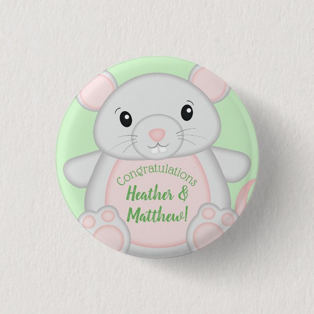 Badge Rond 2,50 Cm Baby shower souris (Devant)