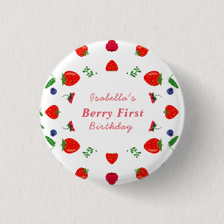 Badge Rond 2,50 Cm Baby shower sucré aux fraises