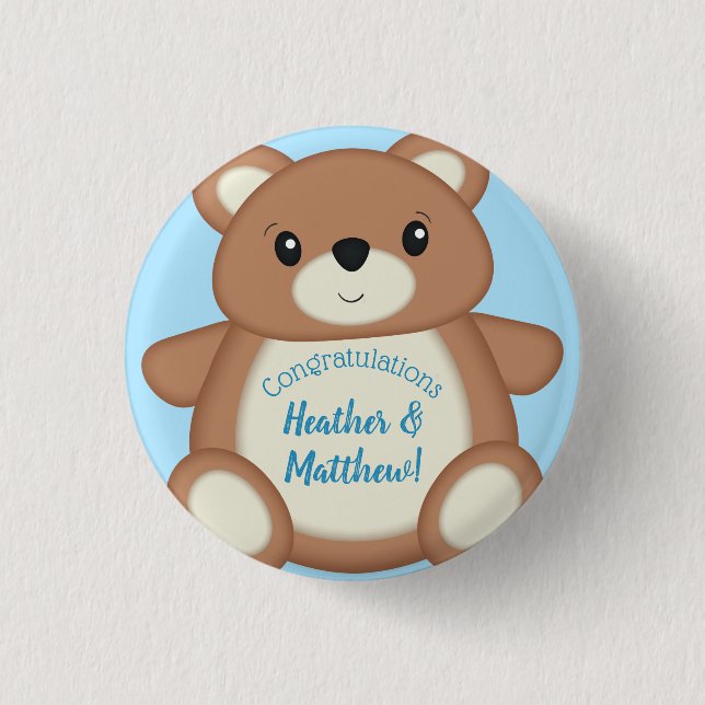 Badge Rond 2,50 Cm Baby shower Teddy Bear (Devant)