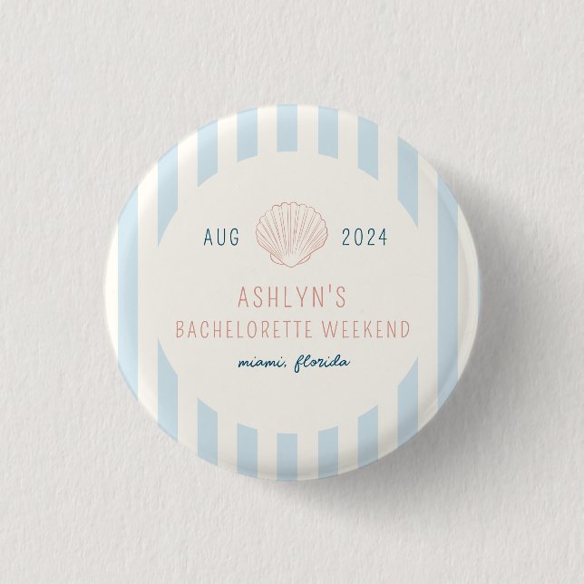 Badge Rond 2,50 Cm Bachelorette côtière (Devant)