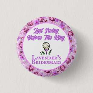Badge Rond 2,50 Cm Bachelorette Fête ou Fête des mariées Golf Lavende