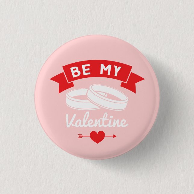Badge Rond 2,50 Cm Bagues de la Saint-Valentin (Devant)