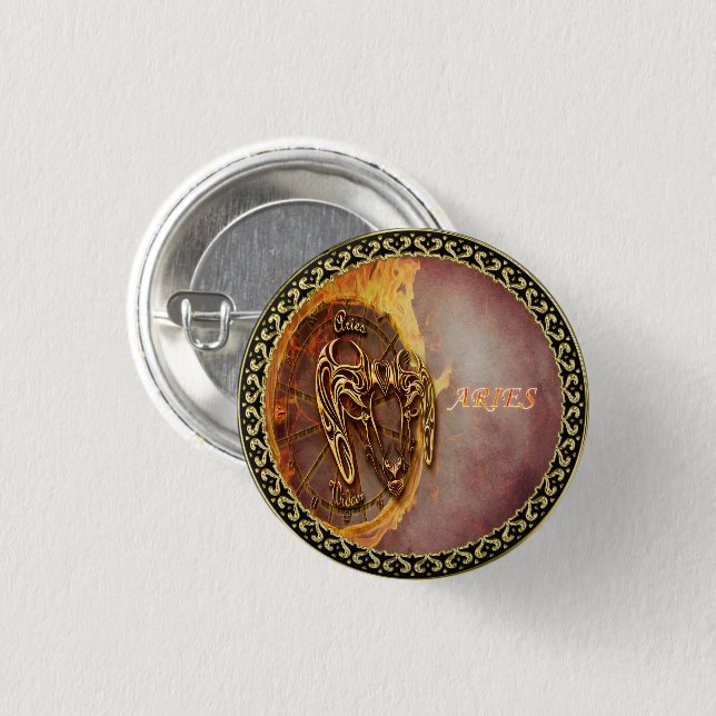 Badge Rond 2,50 Cm Baies Mars 21 jusqu'à Avril 20 Horoscope (Devant & derrière)