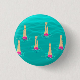 Badge Rond 2,50 Cm Baigneurs Artistiques Nageant Sous L'Eau