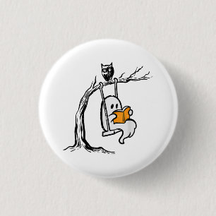 Badge Rond 2,50 Cm Balançoire fantôme Halloween Reading