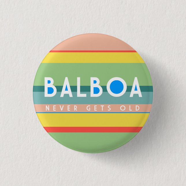 Badge Rond 2,50 Cm Balboa jamais vieilli, style Sandy Lewis (Devant)