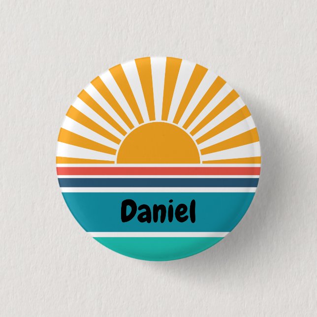 Badge Rond 2,50 Cm Balise de nom Funny Sunshine (Devant)