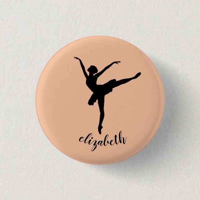 Badge Rond 2,50 Cm Ballet Ballerina sur rose (Devant)