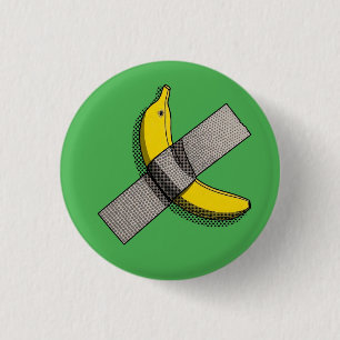 Badge Rond 2,50 Cm Banane Pop Art et Graphisme de Ruban Adhésif avec