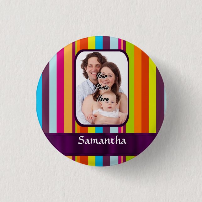 Badge Rond 2,50 Cm Bande de bonbons multicolore (Devant)
