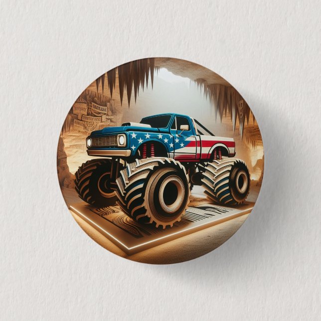 BADGE ROND 2,50 CM BANDE DE CAMION MONSTER (Devant)