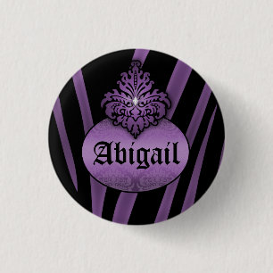 Badge Rond 2,50 Cm Bandes de Zèbre Noir pourpre avec plaque signaléti